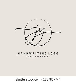JY Initial handwriting logo template vector