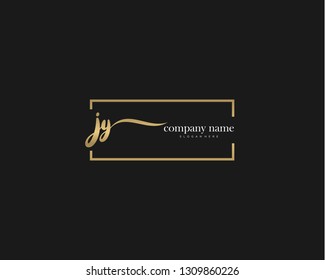 JY Initial handwriting logo vector. Hand lettering for designs.