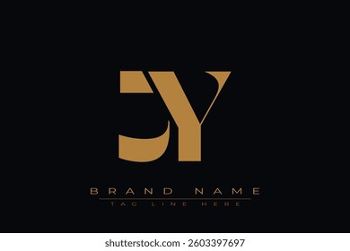 JY initial letter logo design. Letter J and Y luxury alphabet letter logo icon template