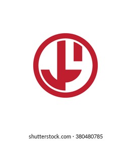 JY initial letters circle business logo red