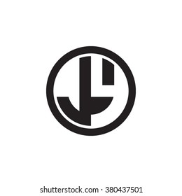 JY initial letters circle monogram logo