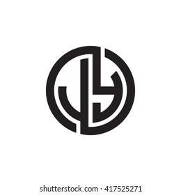 JY initial letters looping linked circle monogram logo