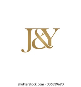 J&Y Initial logo. Ampersand monogram golden logo