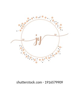 JY Initial monogram handwriting luxury illustration