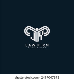 JY Initial Monogramm Logo Anwalt mit Säulendesign