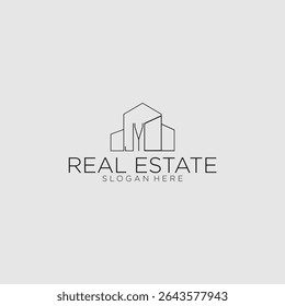 JY initial monogram logo for real estate with luxury building style