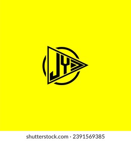 JY initial monogram logo with triangle style design
