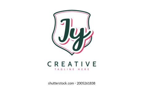 JY Initials, handwriting logo vector