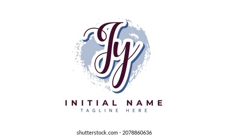 Jy Initials, handwriting logo vector