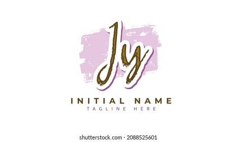 Jy Initials, handwriting logo vector