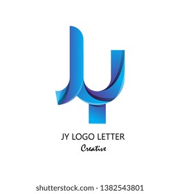 jy j y circle lowercase design of alphabet letter combination with infinity suitable as logo for a company or corporate business template design - Vector