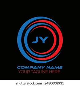 JY letter logo creative design. JY unique design. JY letter logo design on black background.