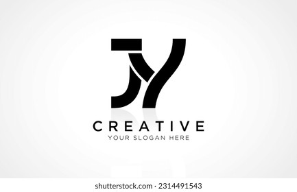 JY Letter Logo Design Vector Template. Alphabet Initial Letter JY Logo Design With Glossy Reflection Business Illustration.