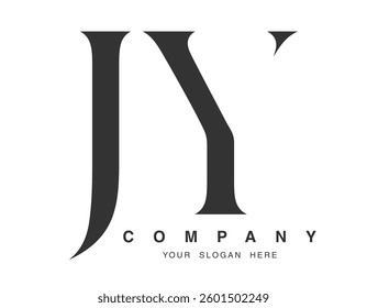 JY logo design. Initial letter j and y serif font style. Creative classic company name typography. Trendy logotype or identity. Vector illustration.