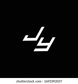 Monograma del logotipo de JY con una plantilla de diseño moderno de estilo moderno y hasta bajo aislado en fondo negro