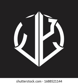 JY Logo monogram with emblem and circle rounded design template