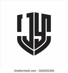 JY Logo monogram with emblem shield shape design isolated on white background