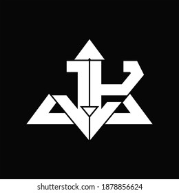 JY Logo monogram isolated with triangle shape design template on black background