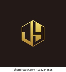 JY Logo Monogram with Negative space gold colors