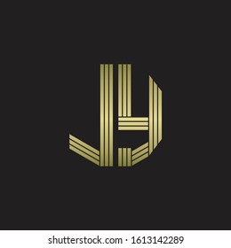 JY Logo monogram outline style linked isolated with gold colors