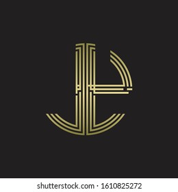 JY Logo monogram triple ribbon style line design template isolated with gold color