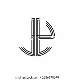 JY Logo monogram triple ribbon style line design template isolated on white background