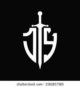 JY logo with shield shape and sword