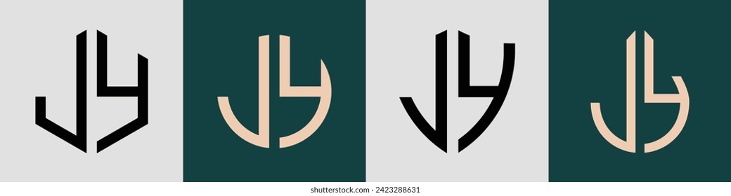 JY moderne Anfangsbuchstaben Logo Design Vektorbündel. Es ist geeignet, für welche Firma oder Marke diese anfänglich gegründet wird.