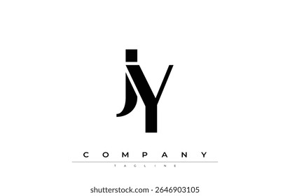 JY Modern Initials Logo-Design. Branding-Logo mit stilisierten Initialen, die kühnes Design und moderne Ästhetik zeigen. Ideal für professionelles Business Branding oder kreative Projekte mit Schwerpunkt auf minimalistischen