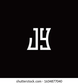 JY monogram logo with curved side style design template