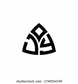 JY monogram logo with modern triangle style design template isolated on white background
