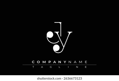 JY Typography Logo Design. Stylish monogram design depiction featuring the letters J and Y combined in an artistic signature style, delivering a unique and creative visual representation.