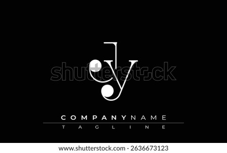JY Typography Logo Design. Stylish monogram design depiction featuring the letters J and Y combined in an artistic signature style, delivering a unique and creative visual representation.