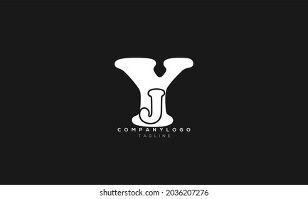 JY, YJ, Abstract initial monogram letter alphabet logo design