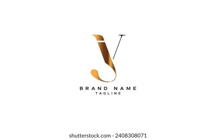 JY, YJ, Abstract initial monogram letter alphabet logo design