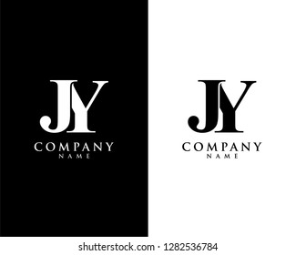 jy, yj initial letter company name logo template vector