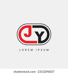 JY or YJ Letter Initial Logo Design, Vector Template