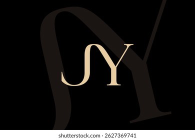 JY or YJ letter logo icon design. Classic style luxury initials monogram.