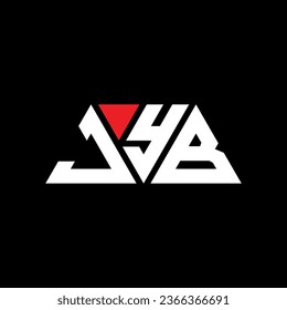 JYB triangle letter logo design with triangle shape. JYB triangle logo design monogram. JYB triangle vector logo template with red color. JYB triangular logo Simple, Elegant, and Luxurious design.