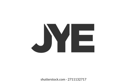 JYE logo design template with strong and modern bold text. Initial based vector logotype featuring simple and minimal typography. Trendy company identity ideal for businesses brand presence.