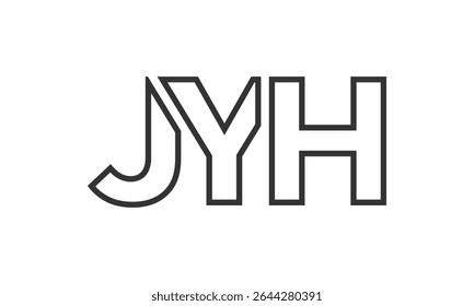 JYH logo design template with strong and modern bold text. Initial based vector logotype featuring simple and minimal typography. Trendy company identity ideal for businesses brand presence.