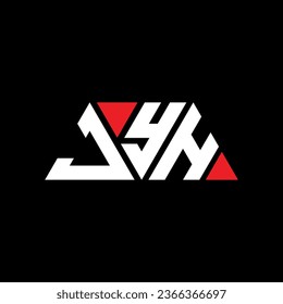 JYH triangle letter logo design with triangle shape. JYH triangle logo design monogram. JYH triangle vector logo template with red color. JYH triangular logo Simple, Elegant, and Luxurious design.