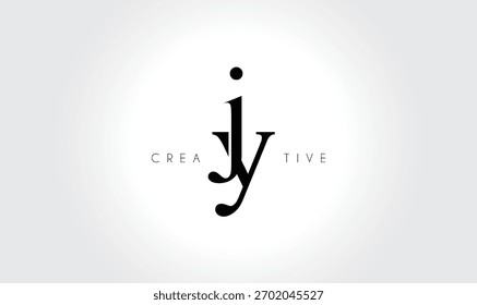 Logotipo elegante del monograma del serif de JYjy – Letra tipográfica minúscula de lujo para la marca moderna