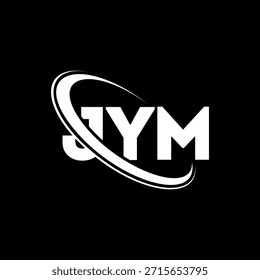 Logotipo de JYM. Carta de JYM. Diseño del logotipo de la letra de JYM. Logotipo de JYM enlazado con el círculo y el logotipo del monograma en mayúsculas. Tipografía JYM para tecnología, negocio y marca inmobiliaria.