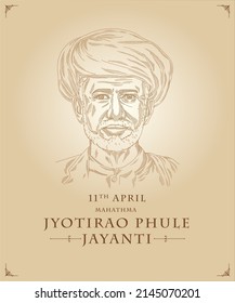 Jyotirao Phule Jayanti Greetings With His Illustration.