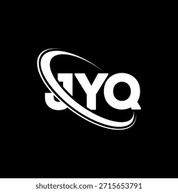 Logotipo de JYQ. Carta JYQ. Diseño de logotipo de la letra JYQ. Logotipo de JYQ inicial enlazado con el círculo y el logotipo del monograma en mayúsculas. Tipografía JYQ para tecnología, negocio y marca inmobiliaria.