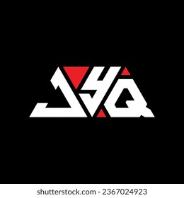 JYQ triangle letter logo design with triangle shape. JYQ triangle logo design monogram. JYQ triangle vector logo template with red color. JYQ triangular logo Simple, Elegant, and Luxurious design.
