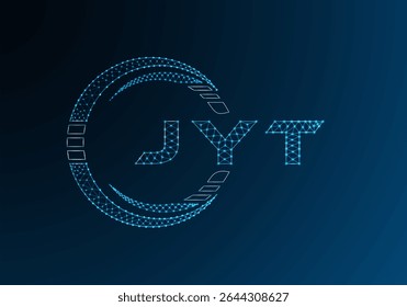 JYT low poly letter logo vector design. JYT lower poly logo design. Low poly logo.