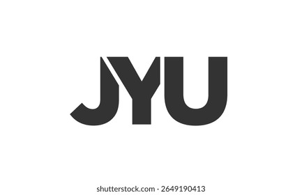 JYU logo design template with strong and modern bold text. Initial based vector logotype featuring simple and minimal typography. Trendy company identity ideal for businesses brand presence.