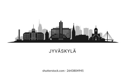 Jyvaskyla Finland Cityscape Silhouette Skyline.